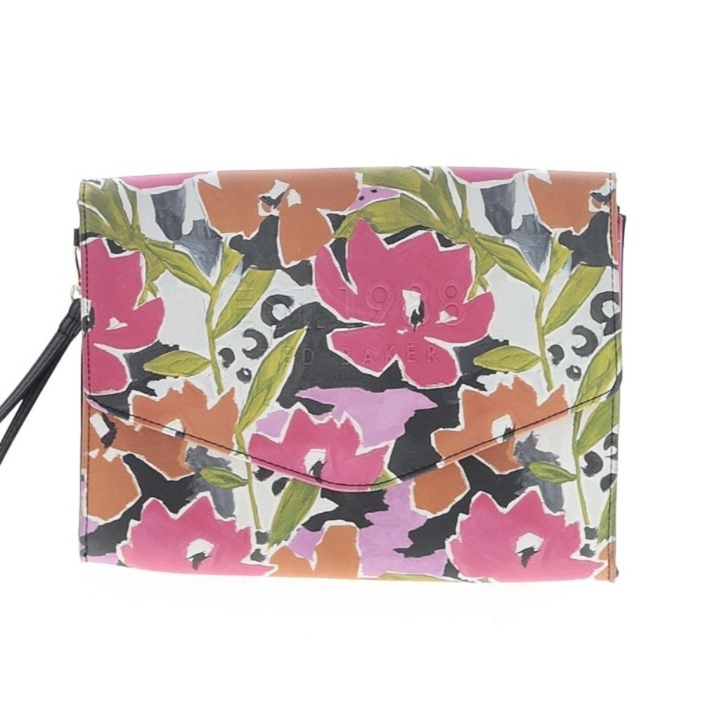Ted Baker London Magnolia Floral Print Wristlet Clutch Purse Pink - Picture 1 of 5